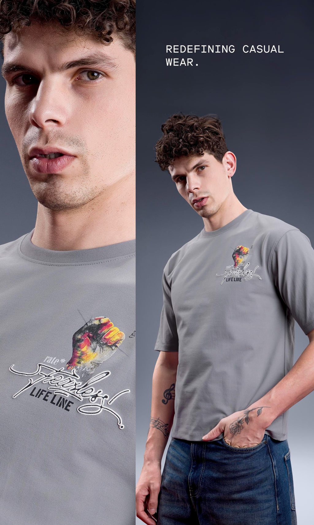 Oversized HIP-HOP Grey